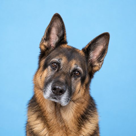 一只年长的德国牧羊犬