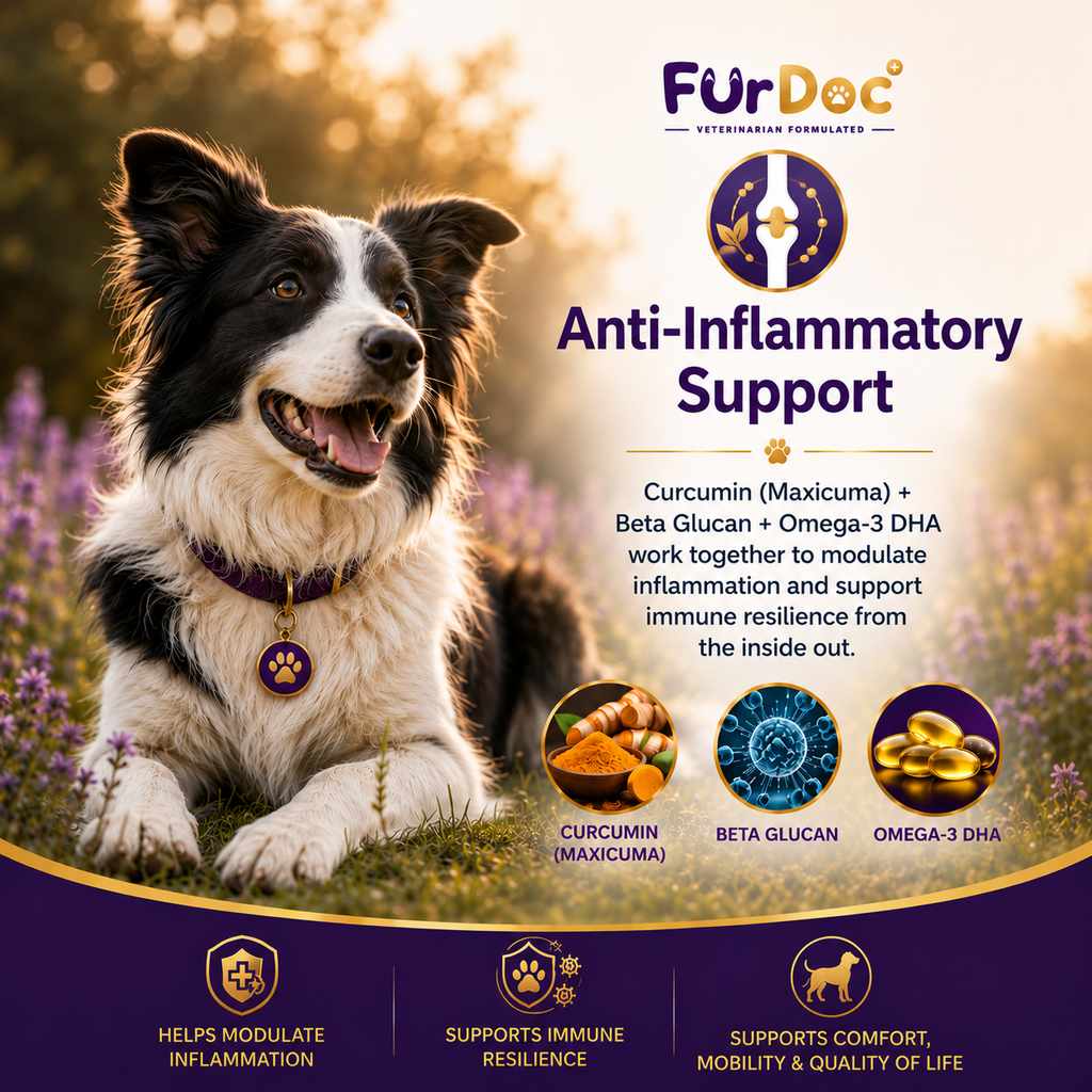 FurDoc Senior Support Dog 7+ | Senior Dog Supplement (6-in-1 Healthy Aging Formula)