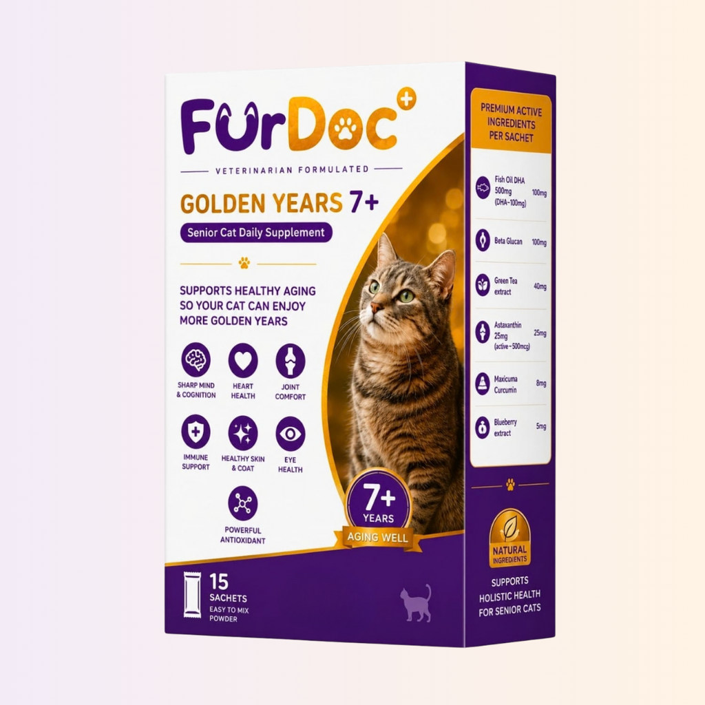 FurDoc Golden Years Cat 7+ | Senior Cat Supplement (6-in-1 Healthy Aging Formula)