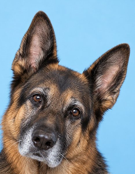 一只年长的德国牧羊犬
